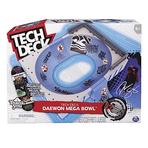 Tech Deck, Daewon Mega Bowl, X-Connect Park Creator, Customizable and Buildable Ramp Set with Exclusive Fingerboard, Kids Toy for Ages 6 and up