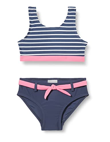 ⚡ BLITZDEAL (-63%) Playshoes Mädchen Uv-schutz Bikini Badeanzug Schwimmanzug Badebekleidung, Ringel, 158-164 EU