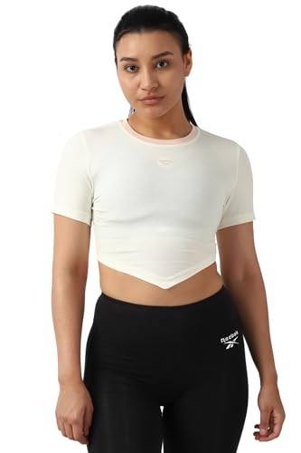 Reebok Women's Solid Regular Fit T-Shirt