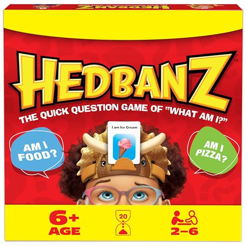 Spin Master Games, Hedbanz 2023 Edition with New Cards, Picture Guessing Board Game, for Family & Kids, 2-6 Players, for Ages 6 & Up