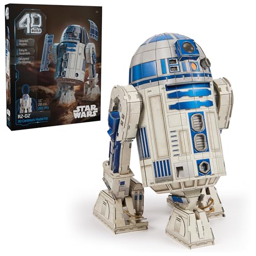 4D Build Star Wars R2-D2 Cardstock 3D Model Kit, Star Wars Gifts, Toys Desk Décor for Fans & Collectors, Adults & Teens 12+
