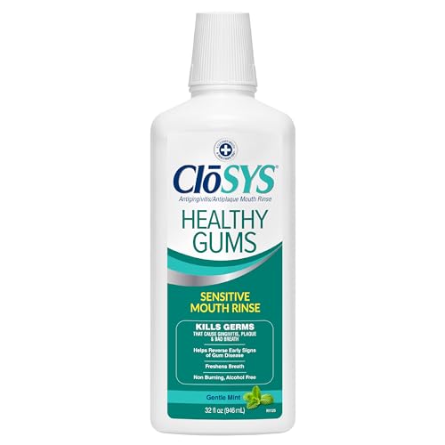 Closys Healthy Gums Mouthwash, Antiplaque and Anti-gingivitis for Gum Health, Non-Burning, Non-Irritating – 32 Fl Oz