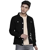 The Indian Garage Co Men Cotton Standard Length Slim Fit Placement Print Trucker Jacket