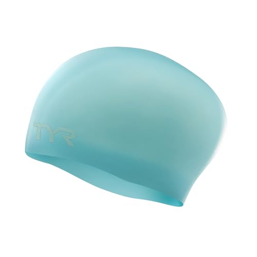 TYR Adult Long Hair Silicone Wrinkle Free Swim Cap for Braids, Dreadlocks, Streamlined Swim, Hair Protection