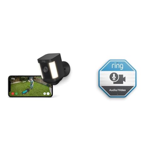⚡ BLITZDEAL (-66%) Ring Spotlight Cam Plus Battery | Überwachungskamera aussen mit WLAN, HD-Video, Sicherheitskamera mit LED-Flutlicht, Nachtsicht in Farbe, Bewegungserfassung & Sirene | 2 Kameras