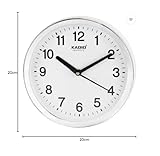 Kadio Analog 20 cm X 20 cm Wall Clock White with Glass Standard