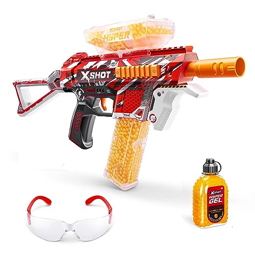 XSHOT Hyper Gel Trace Fire Blaster, Semi and Fully Automatic Gel Blaster & 10,000 Gellets, 600 Capacity Hopper & 850 Capacity Mag, Ages 14 & Up by ZURU