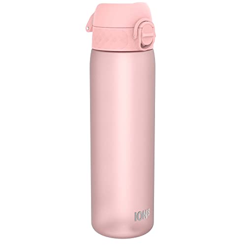 ION8 Waterfles, 500 ml/18 oz, Lekvrij, Makkelijk te Openen, Veilige Vergrendeling, Vaatwasserbestendig, BPA-vrij, Draaghendel, Past in Bekerhouders, Makkelijk Schoon, Geurvrij, Drinkfles Licht Roze