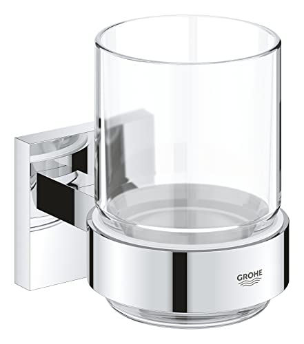 (-22%) GROHE Start Cube - Glas mit Halter (verdeckte Befestigung, Material: Glas /Metall), chrom, 41097000