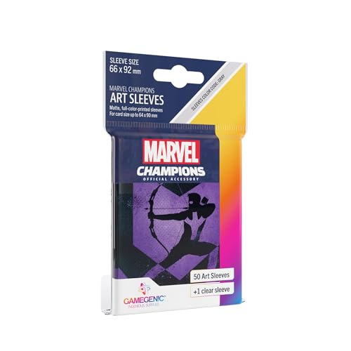 Marvel Champions The Card Game Official Hawkeye Art Sleeves, exact product listing photograph