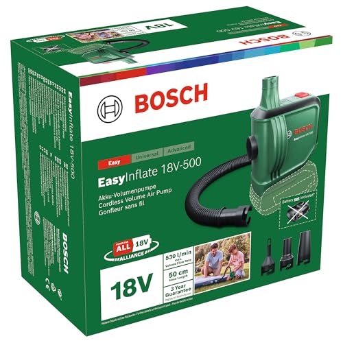 (-28%) Bosch elektrische Luftpumpe/Luftpumpe für Luftmatratze EasyInflate 18V-500 (ohne Akku; 18 Volt System; zum Aufblasen und Entleeren; im Karton)