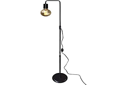 Luminária de Chão Estilo Retrô Ideal para Sala e Quarto - Pode Utilizar Lâmpadas de Filamento - Preto
