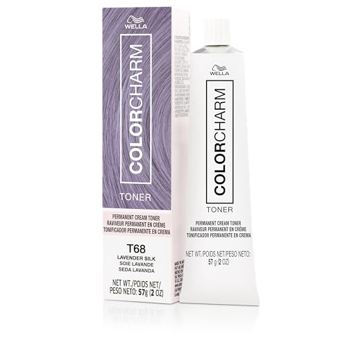 COLORCHARM Permanent Cream Toner | Neutralize Brass | Free of Animal-Derived Ingredients, Parabens & Gluten Free | T68 Lavender Silk | 2 oz