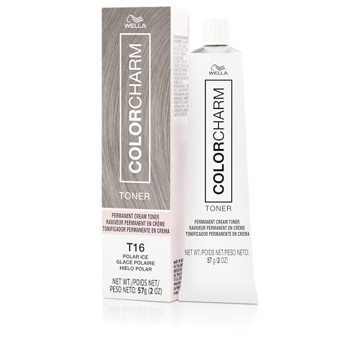 COLORCHARM Permanent Cream Toner | Neutralize Brass | Free of Animal-Derived Ingredients, Parabens & Gluten Free | T16 Polar Ice | 2 oz