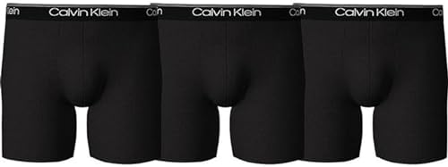 🔥 STARKER PREIS (-36%) Calvin Klein Herren 3er Pack Boxershorts Briefs Stretch, Schwarz (Black), L