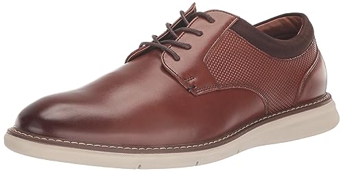 Nunn Bush Men's Chase Plain Toe Oxford Contemporary Lace Up, Cognac, 12 Wide