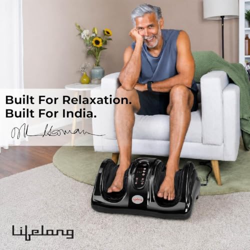 Lifelong Foot Massager for Pain Relief |Corded Electric Calf & Feet Deep Tissue Massager for Home with Rolling, Shiatsu, Kneading & Heat |Blood Circul