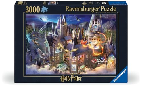 Ravensburger - Harry Potter: Hogwarts Castle - 3000 Piece Jigsaw Puzzle - Bold Colors and Intricate Details of Hogwarts 