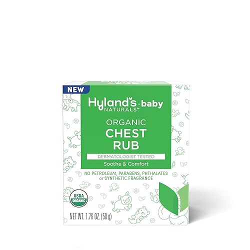 Hyland's Baby Organic Chest Rub, Soothe and Comfort, with Organic Lavender, Peppermint, and Chamomile Flower Oil, Safe and Gentle, Dermatologist Tested, 1.76 Oz, Infant