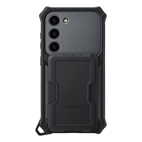 SAMSUNG Capa para celular Galaxy S23 Gadget robusta, capa protetora resistente com plataforma para porta-cartões, alça de pulso, acessórios removíveis, versão dos EUA, EF-RS911CBEGUS, Titan