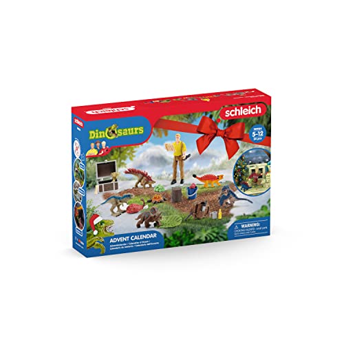(-28%) SCHLEICH Dinosaurs | Adventskalender 2025-98984 | mit beweglicher Figur Luis, 6 Mini Dinos, Schatzkiste & vielem Zubehör | Dinosaurier Spielzeug & Geschenkidee für Kinder ab 5 Jahren | 24 Teile