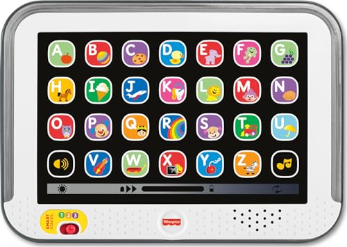 Fisher-Price Toddler Learning Toy Laugh &amp; Learn Smart Stages Tablet Pretend Computer with Music &amp; Lights for Kid