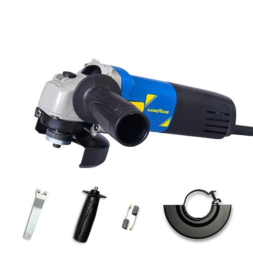 Goodyear Angle Grinder Machine, 750W, 4 inch(100mm), 11000 RPM, 3 Position Auxilary Handle For Grinding, Angle Grinder Machine For Metal Working, Grin