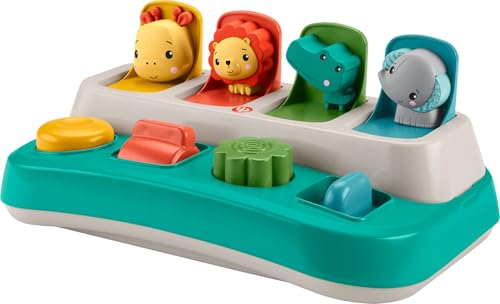 Fisher-Price Baby Early Learning Toy with Fine Motor Activities for Cause-and-Effect Play, Busy Buddies Pop-Up