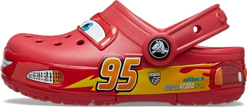 Crocs Crocband Cars Lightning McQueen Clogs, Light Up Shoes (Toddler) Red 10 Toddler M