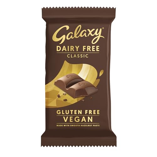 Galaxy Dairy Free Chocolate Bar – Classic – Dairy Free, Vegan, Plant-Based, Smooth & Creamy, Gluten Free, Milk Alternative, Suitable for Vegans, Lactose Free, Delicious Vegan Snack, 100g