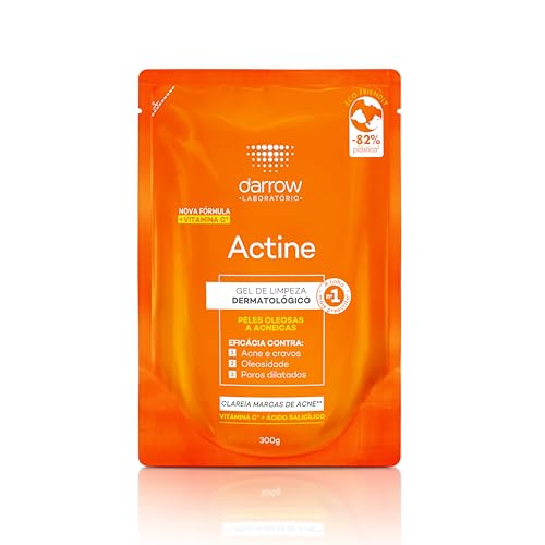 Darrow Actine Gel de Limpeza Dermatológico Facial com Ácido Salicílico, Vitamina C e Lactato de Mentila, Redução de 86% ...