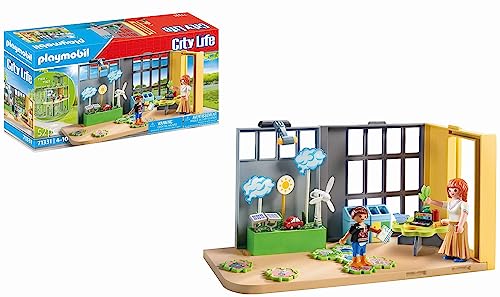 🔥 STARKER PREIS (-52%) PLAYMOBIL City Life 71331 Anbau Klimakunde, Klassenzimmer der Zukunft, Puzzle mit Klimaschutzaufgaben und mehr, Spielzeug für Kinder ab 4 Jahren