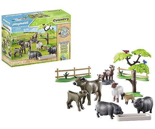 (-20%) PLAYMOBIL Country 71307 Bauernhoftiere, mit liebevoll gestalteten Hoftieren wie Kuh, Ziege, Schaf und Hängebauchschwein, Spielzeug für Kinder ab 4 Jahren