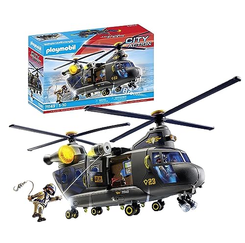 (-41%) PLAYMOBIL | City Action | SWAT-Rettungshelikopter | Detailreicher SWAT-Rettungshelikopter mit Licht- und Soundmodul | Spielzeug für Kinder ab 5 Jahren | 71149