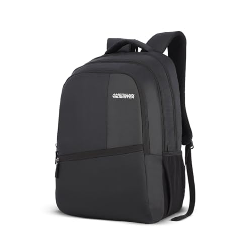 American Tourister Valex | 28L Backpack | 17" Laptop Bag | 2 Compartments | College & Office Backpack for Men and Women | Black | 1 Year Global Warran