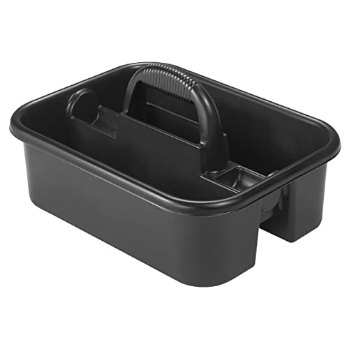 Akro-Mils 09185 Plastic Tote Tool &amp; Supply Cleaning Caddy with Handle, 18-3/8-Inch x 13-7/8-Inch x 9-Inch, BlackJia