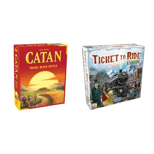CATAN & Ticket to Ride Europe Board Game Bundle