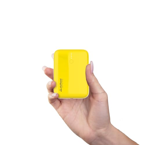 Stuffcool 10000mAh Palm Smallest QC PD 20W Type C Super Premium Mini Powerbank, Charges Any iPhone 50% in 30 mins (Yellow)