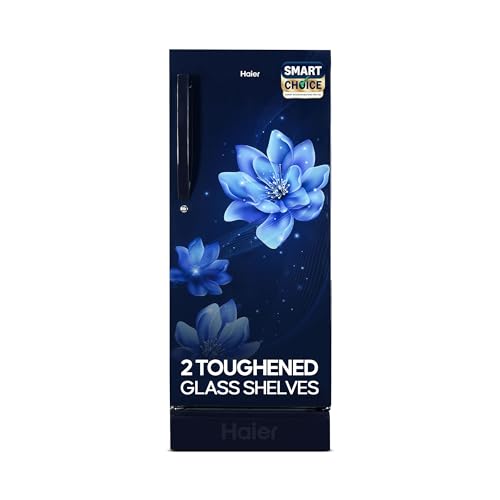 Haier 190L 5 Star Direct Cool Single Door Refrigerator | 3 Toughened Glass Shelves | Fast Ice Making in Just 60 minutes | Large Veg Box| Easy Clean Ba