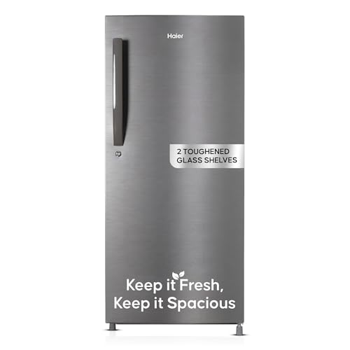Haier 190L 4 Star Direct Cool Single Door Refrigerator | 3 Toughened Glass Shelves | Fast Ice Making in Just 60 minutes | Large Veg Box| Easy Clean Ba