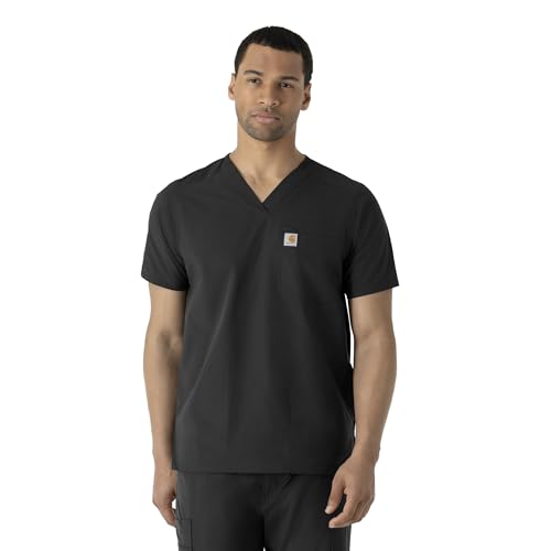Carhartt Scrubs C16113 Force® Modern Fit V-Neck Top Large Black