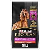 Purina Pro Plan Sensitive Skin and Stomach Dog Food Dry, Adult Salmon & Rice Formula, Digestive Health - 40 lb. Bag