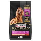 Purina Pro Plan Sensitive Skin and Stomach Dog Food Dry, Adult Salmon & Rice Formula, Digestive Health - 4 lb. Bag
