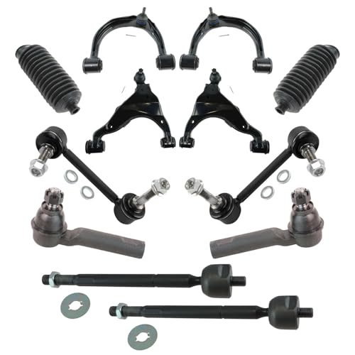 TRQ Front Steering & Suspension Kit Control Arm with Ball Joint Steering Rack & Pinion Bellow Sway Bar Stabilizer Link Tie Rod Compatible with 2005-2015 Toyota Tacoma