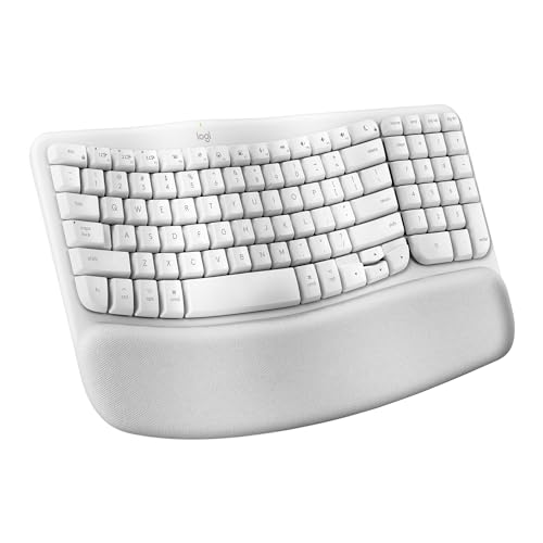 Logitech Wave Keys for Mac Wireless Ergonomic Keyboard Off White