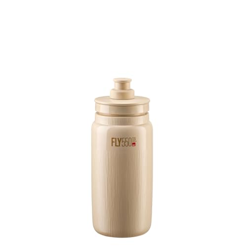 ELITE Fly Tex Water Bottle Beige – Insulated Cycling Bottle with Thermal Protection – Lightweight & BPA-Free – 550ml – For Road Bike, MTB & Gravel Cycling