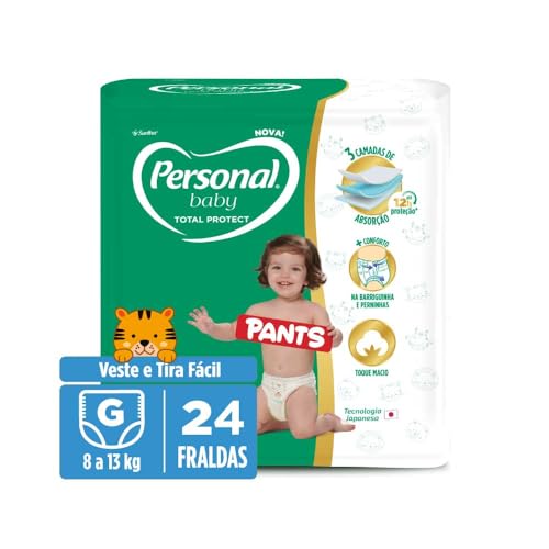 Personal Fralda Baby Total Protect Pants Grande, 24 Unidades