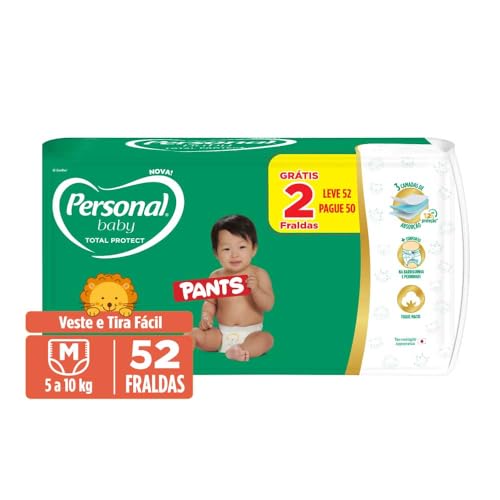Fralda Personal Baby Pants | Total Protect, Média, 52 Unidades