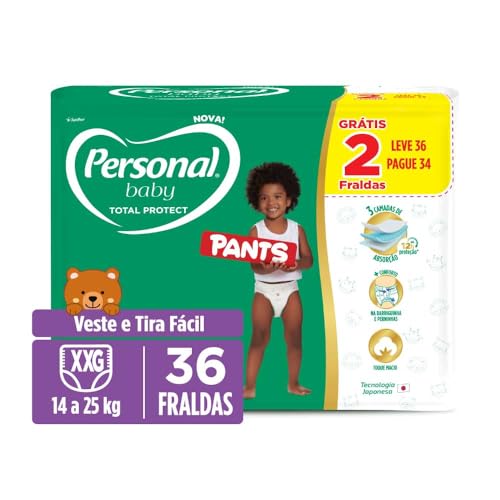 Fralda Personal Baby Total Protect Pants Super XXG, 36 unidades