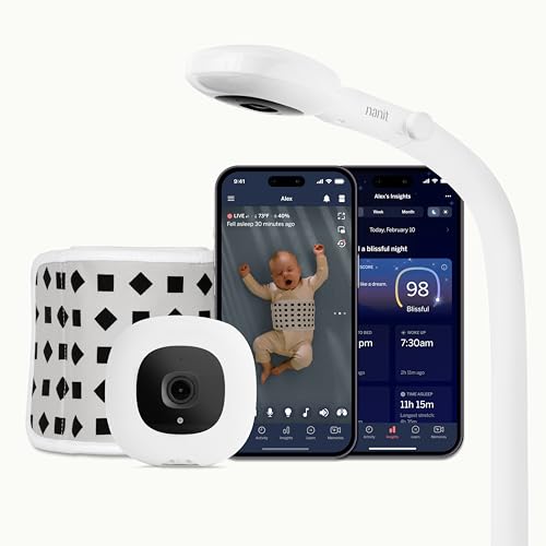 Nanit Pro Smart Baby Monitor And 2nd Gen Floor Stand - 1080P Wi-Fi Video And Sound Camera, Sleep Coach and Breathing Motion Tracker, 2-Way Audio, Real-Time Sleep Analytics